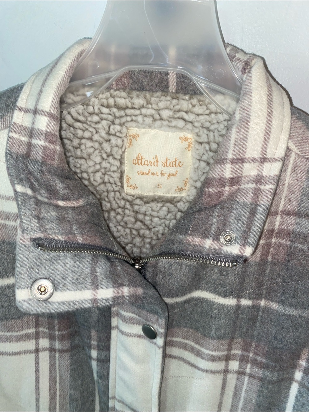 Altar'd State Plaid Sherpa-Lined Vest women’s. - Picture 9 of 9